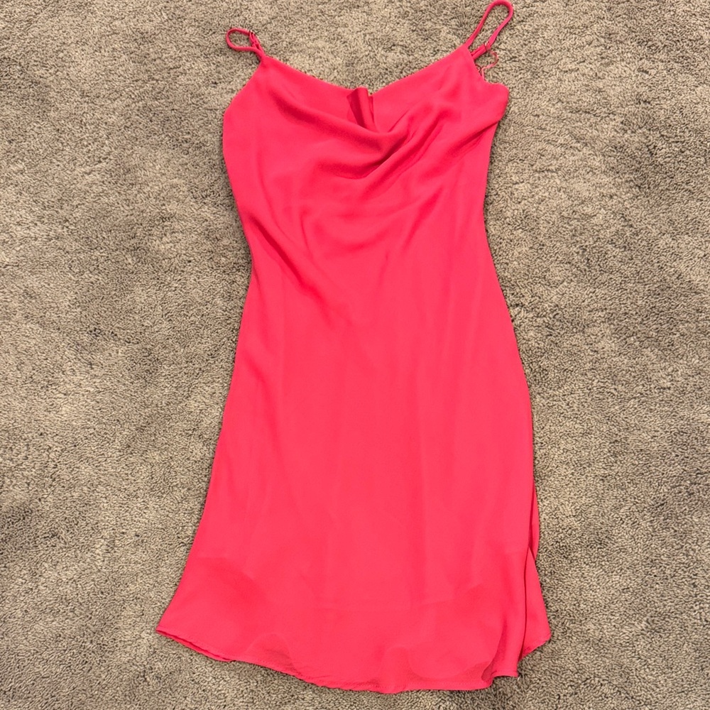 Aqua hot pink dress with cutout on back size small